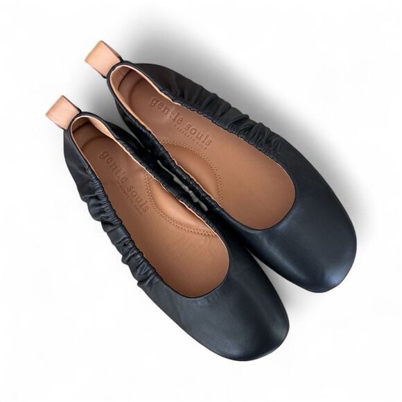 Gentle Souls by Kenneth Cole Ballet Flats Womens Mavis Black SZ 7 Medium NEW - Picture 1 of 10